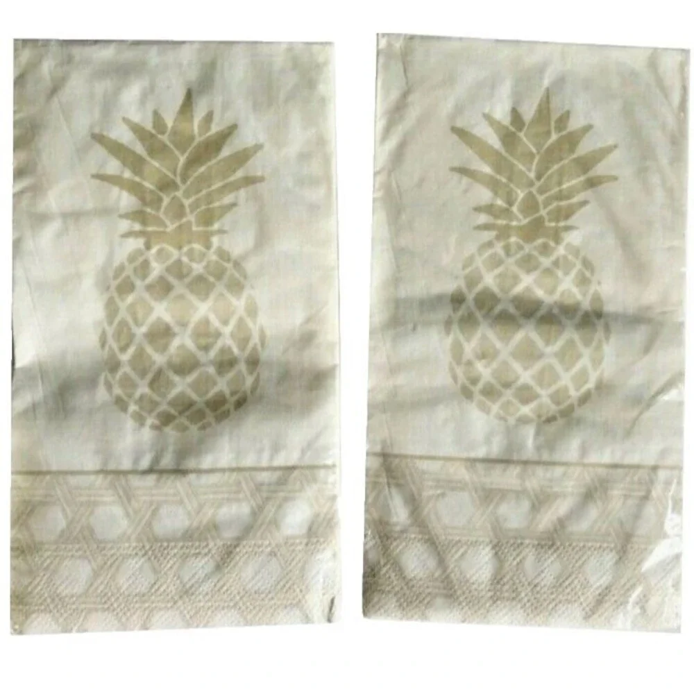 Pineapple Welcome Paper Napkins Hand Towels 20 pk Set of 2 Summer Decoupage